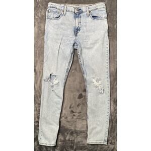 Levi's 512 Slim Taper Men's Size 33x32 Light Wash Distressed Stretch Denim Jeans